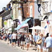 Southwold's pretty High Street regularly has bunting lofted from the buildings