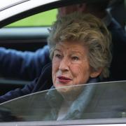 Lady Lavinia Nourse, 77, of The Severals, Newmarket leaves The Knights' Chamber in Peterborough, after being cleared of all charges after a man accused her of sexually abusing him when he was a young boy in the 1980s.