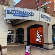 The north entrance to the Buttermarket in Ipswich as it currently looks.