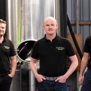 Charles Baldwin Business Developer, Alec Williamson Founder and Director and Adam Button Head of Sales. Calvors Brewery in Coddenham Picture: CHARLOTTE BOND