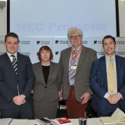 Panel at the Archant Hustings at the University
 of Suffolk  L-R  Barry Broom (Green), Tom Hunt (Conservative), Nicola Thomas (Brexit Party), Paul Geater, Adrian Hyyrylainen-Trett (Lib Dems), Sandy Martin (Labour)  Picture: SARAH LUCY BROWN