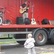 Smaller crowds in the early years... Ed Sheeran, aged 15, performing at Moon fest, organised by the Moon and Mushroom Inn, Swilland, Suffolk, on August 27, 2006. Father, John, says this is one his favourite photos of Ed performing in his early teenage