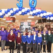 Local school children help celebrate Tesco Copdock's  30th anniversary. Picture: GREGG BROWN