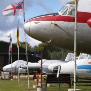 Aircraft on display at the Norfolk and Suffolk Aviation Museum at Flixton.