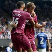 Aaron Ramsey scored the opener for Cardiff City at Ipswich Town last season