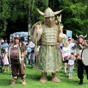 A giant Viking at the Weird Wood 2024