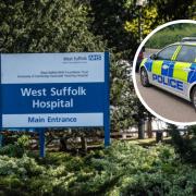 West Suffolk Hospital in Bury St Edmunds, where the man was arrested