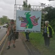 Around 40 members from the Lakenheath Alliance for Peace are walking from Norwich