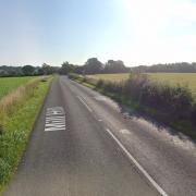 The A1120 in Earl Soham is blocked