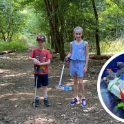 A pair of Bury St Edmunds primary school children have been praised for spending their summer holiday picking litter