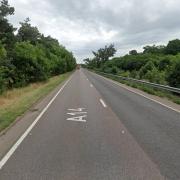 Part of the A14 is closed after a crash