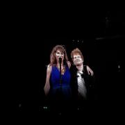 Taylor Swift performs on stage with surprise guest, Ed Sheeran