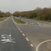 Three people were taken to hospital after a crash on the A12 in Saxmundham, with two seriously injured