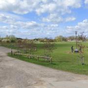 An 11-year-old girl became stuck under a slide at a village park.