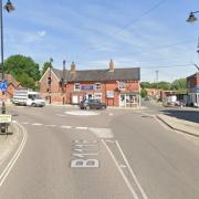 A woman has been taken to hospital after a crash between a car and a pedestrian in Framlingham