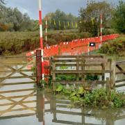 The area around the White Bridge in Halesworth was flooded after heavy rain fall earlier in the week