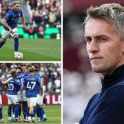 Ipswich Town manager Kieran McKenna (right) says Wes Burns (top left) is a good example of how he tries to get the best out of his players.