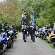 The Funeral of Anthony Valentine who served in all three armed services and was accompanied by a motorcycle guard of honour.