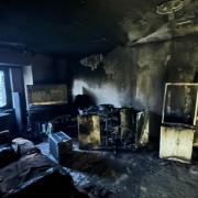 A flat was completely destroyed as a result of a fire