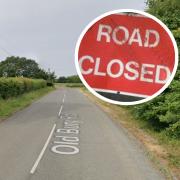 Old Bury Road in Stuston is closed following a crash