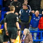 Ipswich Town fans vent their frustration at referee Tim Robinson following the 1-1 home draw with Leicester City.