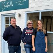 Nick Hughes, Linda Hughes and store manager  Lucie-Ann Songer