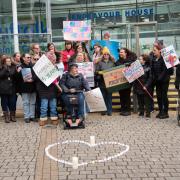 Protestors gathered outside Suffolk County Council's Endeavour House HQ to voice their anger at failings in care for SEND children