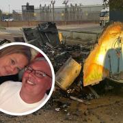 The owners of a burger van which burnt down in a suspected arson attack have spoken about their devastation and shock.