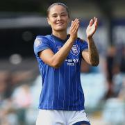 Natasha Thomas netted a hat-trick in the 7-0 win at Cheltenham Town.