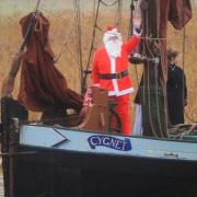 Santa Claus will arrive on a barge to kick off the Christmas celebrations at Snape Maltings