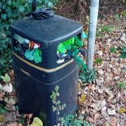 The Leiston town centre bin that was overflowing