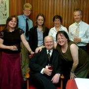 Duncan Brodie celebrating his 25 years with the EADT in 2007 with his wife Amanda and work colleagues.