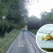 An air ambulance has been called after a crash between a car and a lorry