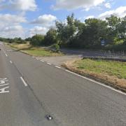 There are currently heavy delays on the A140 near a Suffolk town after a collision between two cars.