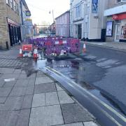 East Street in Sudbury is partially blocked after a water main burst