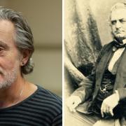 Left, actor Ian Crowe in Eastern Angles' production of A Christmas Carol and right, the inspiration for this retelling, Ebeneezer Goddard.