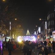 Lowestoft town centre is lit up with Christmas lights on Saturday, November 30.