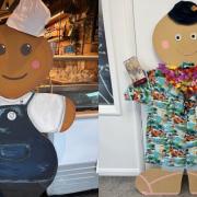 Two of the gingerbread men that will be at the Christmas gingerbread village