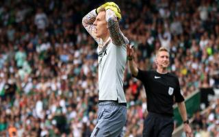 Christian Walton pictured after nearly scoring at Plymouth