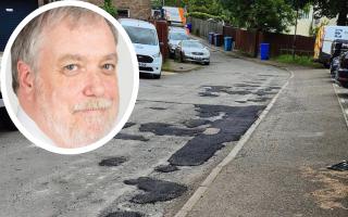 Cllr David Smith has hit out at pothole repairs on Clarendon Road