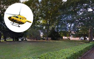 The air ambulance was called to a medical emergency in Stowmarket