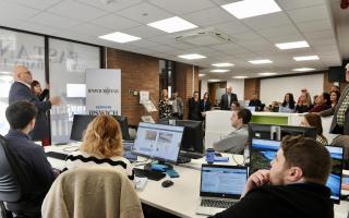 Journalists gathered in the East Anglian Daily Times' and Ipswich Star's newsroom.