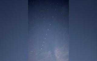 Images of SpaceX satellites that could be seen over rural Suffolk