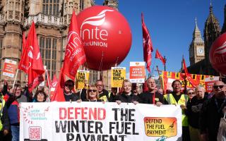 A protest against the move to cut the winter fuel payment in London last month