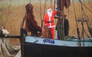 Santa Claus will arrive on a barge to kick off the Christmas celebrations at Snape Maltings