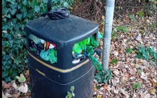 The Leiston town centre bin that was overflowing