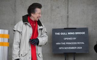 Princess Anne officially opens the Gull Wing bridge in Lowestoft