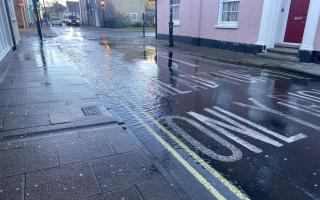 East Street in Sudbury has become flooded as a result of the burst water main