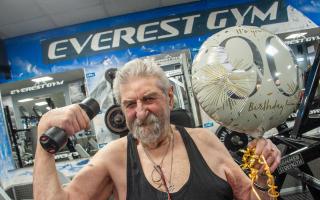 Derek Phillips, who was born on November 21, 1934, is celebrating his 90th birthday with a workout at Everest Gym