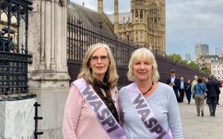 Suffolk WASPI campaigners Judi Moss (left) and Karen Sheldon (right)